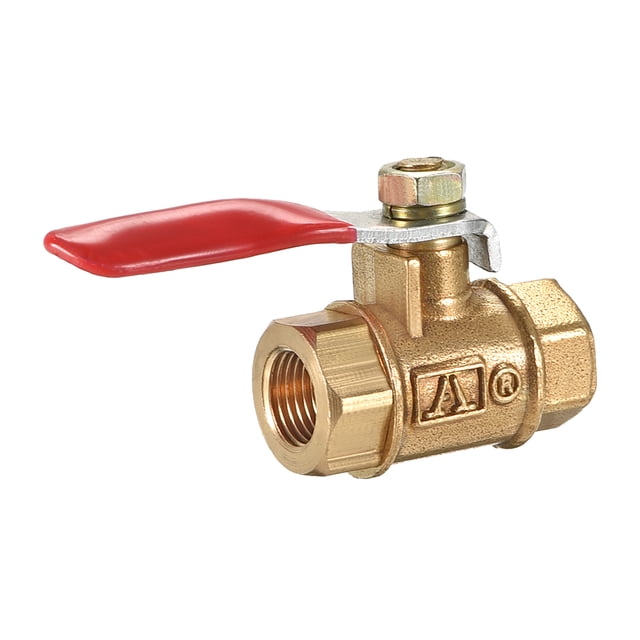 Uxcell G 1/8" Femenino a Femenino Válvula de Bola de Aire Interruptor de Cierre Tono Dorado 1pcs