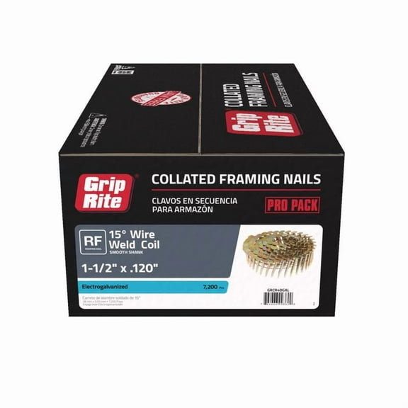 Grip-Rite GRCR4DGAL Coil Roofing Nail, 1.5"