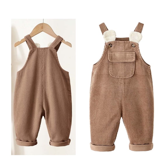 Toddler Overalls Boy Classic Corduroy Overalls Sleeveless Dungarees Toddler Girl Outfits 18-24 Months