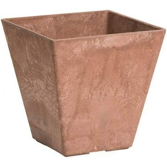 35129 Ella Square Planter, 12-inch, Rust