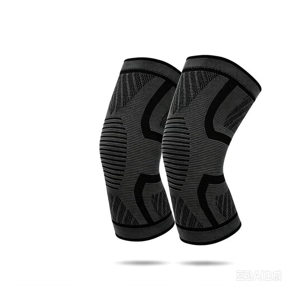 Reosot Sports Compression Knee Brace, Meniscus Tear Knee Brace, Black (2-Pack)【L]