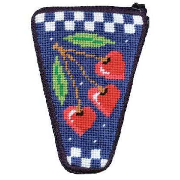 Stitch & Zip Scissor Case Needlepoint Kit - SZ915 Cherry Hearts
