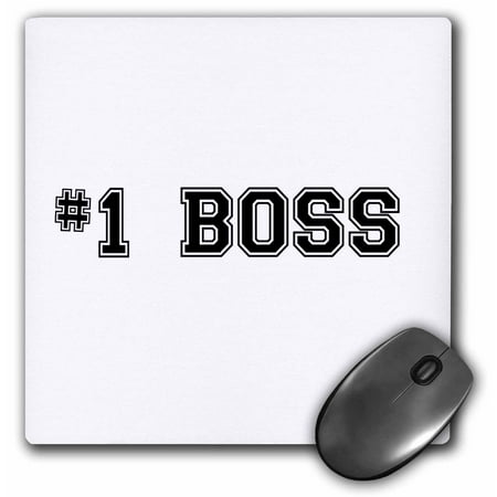 3dRose #1 Boss - Number One Best Greatest Boss - Work and Office gifts - fun flattering gifts - black, Mouse Pad, 8 by 8