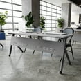 thumbnail image 3 of Flash Furniture Davis 72"W x 24"D Foldable Training Room Table Laminate Gray Tabletop/Gray Frame, 3 of 17