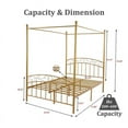 thumbnail image 6 of alazyhome Full ​Size Metal Canopy Bed Frame, Modern Design, Gold, 6 of 6