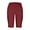 Red, variant on CHGBMOK Womens Cargo Shorts Knee Length Breathable Linen Bermuda Shorts with Pockets Elastic Waist Capris Pedal Pushers