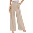 thumbnail image 2 of Pantalones PRETTYGARDEN Palazzo de Pierna Ancha y Cintura Alta Khaki XL, 2 of 9