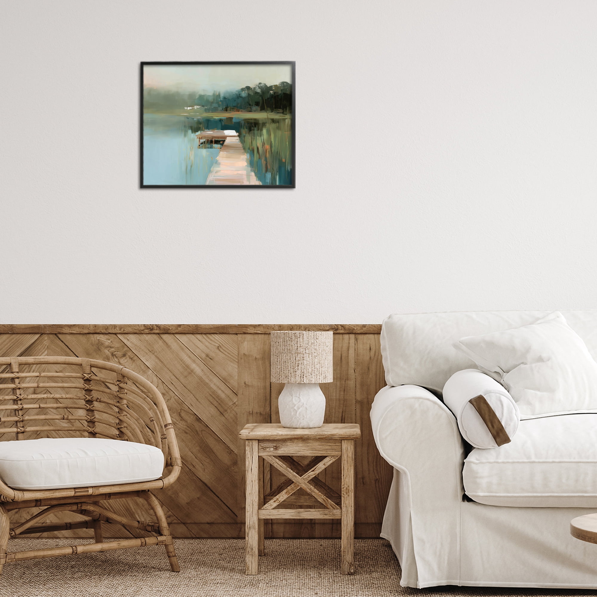 Stupell Industries Marsh Pier Abstraction Black Framed Giclee Art, design by Kim Curinga