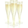 thumbnail image 5 of 200 Disposable Champagne Flutes Gold Glitter Glasses - 6 Oz Plastic Champagne Cups for Parties, Wedding Toasts, Mimosa Bar, and New Year’s Eve - Elegant Bulk Gold Plastic Wine Flutes, 5 of 13