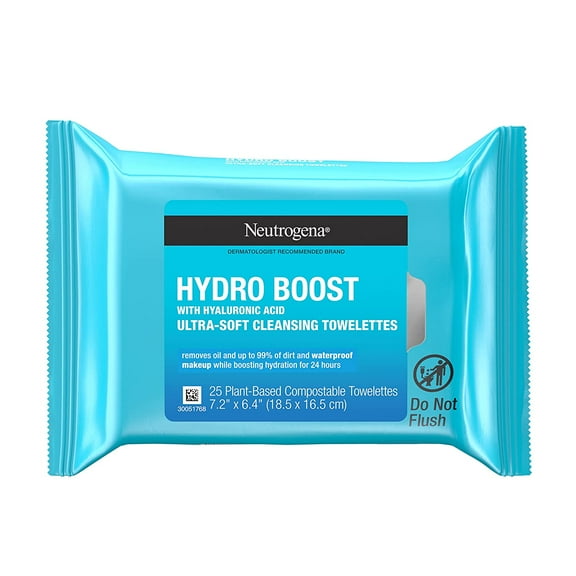 Neutrogena Hydro Boost Facial Cleansing Towelettes, 25 Ea