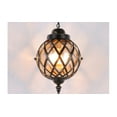 thumbnail image 5 of FSLiving Swag Lamp Portable Rustic Industrial Pendant Light with 15ft Plug-in UL Dimmable Black Cord Iron Chain Socket Cylinder Honeycomb Shades Globe Glass Lampshade,Customizable - 1 Light, 5 of 9