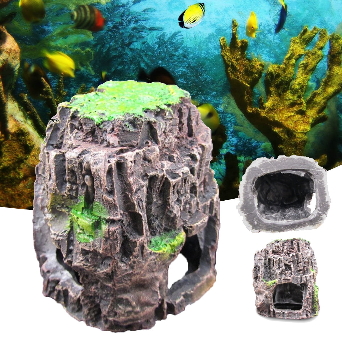 Aquarium Fish Tank Ornament Rockery Hiding Cave Landscape Underwater Decor Lot 