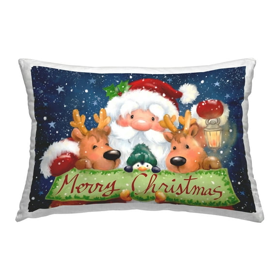 Stupell Industries Santa with Lantern Christmas Decorative Printed Throw Pillow Design by Jean Francois.