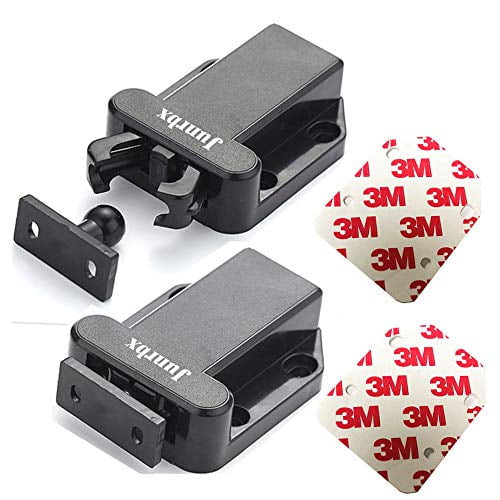 Cabinet latches,Push Latch, Rebound self-Locking Device, with Automatic pop-up Function Cabinet Lock, Prevent The Door from Sliding, Convenient and Practical, Easy to Install. (2 Pack)