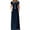 Navy Blue, variant on Chiclily Women's Maxi Dresses Short Sleeve Long Casual Dresses Loose Plain with Pockets, Plum Blossom L