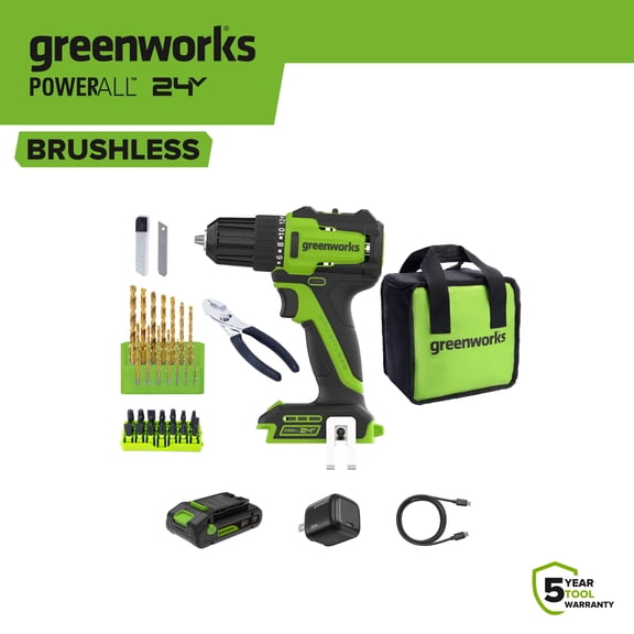 Greenworks Project Kit with 3/8" Drill Driver with 2Ah battery and Hand Tools PK301A1