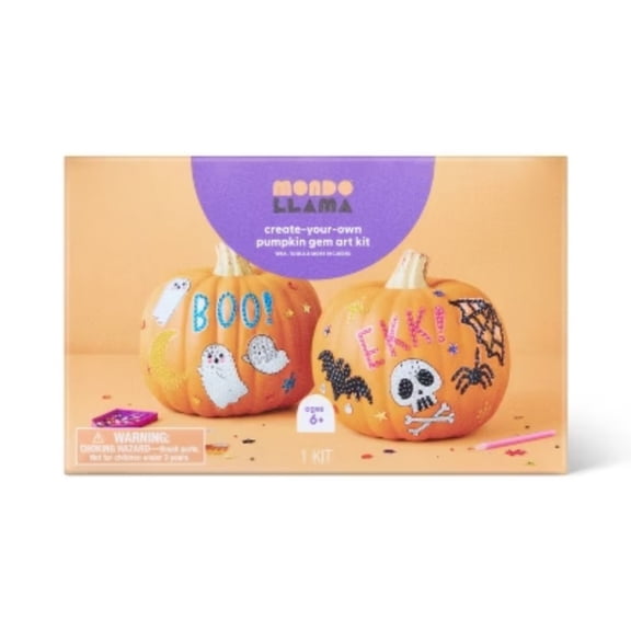 Halloween Craft Gem Art Pumpkin Decorating Kit - Mondo Llama