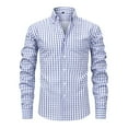 thumbnail image 2 of Kaemgyyd Men's Plaid Button down Shirts Plus Size Casual Long Sleeve Dress Shirts Fashion Collared Business Office Tops, 2 of 4