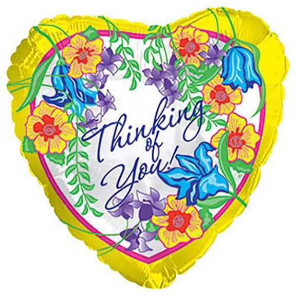 LOONBALLOON Sentiments Balloons, 17″ THINKING OF YOU FLORAL