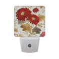 thumbnail image 2 of LED Sensor Night Light Auto On/Off Dusk to Dawn Lamp for Bedroom Hallway Red Chrysanthemum Pattern 2 Pack, 2 of 7