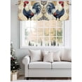 thumbnail image 5 of Navy Blue Retro Rooster Curtain Valances for Windows, Watercolor Animals Kitchen Valance Window Treatment, Light Filtering Block Curtains for Bathroom/Bedroom/Living Room 60'' x 18'', 5 of 9