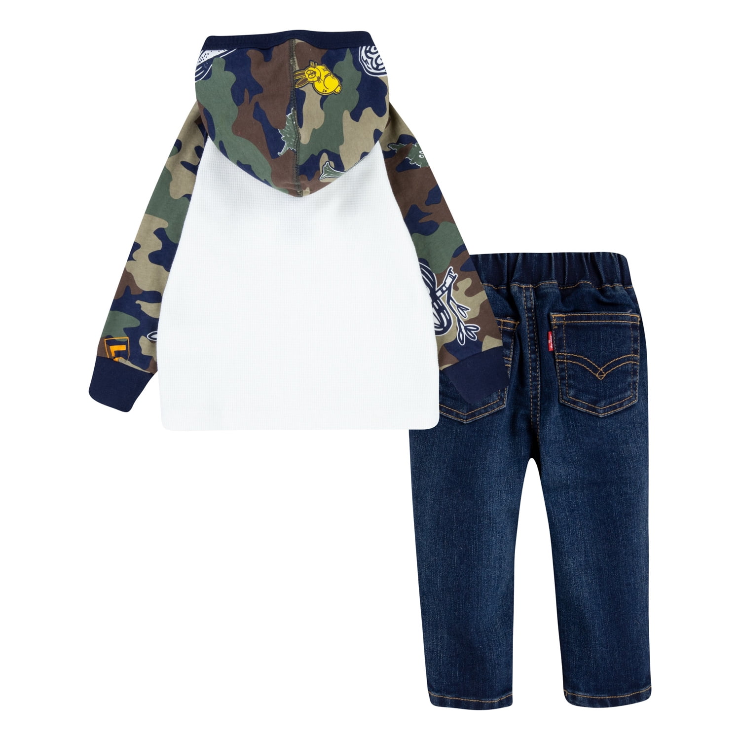 Levi's Toddler Boys' Long Sleeve Hoodie and Denim 2-Piece Outfit Set, Sizes 2T-4T