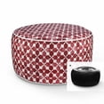 thumbnail image 2 of FBTS Prime Inflatable Footstool Ottoman Red Geometry Round 21x9 Inch Patio Foot Stools and Ottomans Portable Footrest, 2 of 4