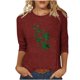 thumbnail image 4 of TaTaai Ladies St. Patrick's Day Theme Print 3/4 Sleeve Casual Tops Round Neck Loose Comfy Fashion Blouses Stretchy Breathable Daily Holiday Outfits Gift, 4 of 4