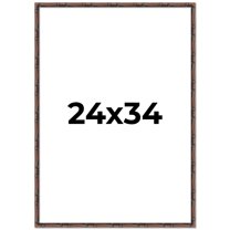 24x34 Frame Brown Bamboo with Dark Coffee/Walnut Finish | Solid Wood Picture Frame Width 0.75