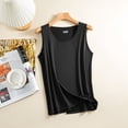 thumbnail image 7 of VV AVEORS Womens Wide Strap Tank Tops Spring Summer Crew Neck Cami Sleeveless Loose Fit Shirts Black XL, 7 of 7