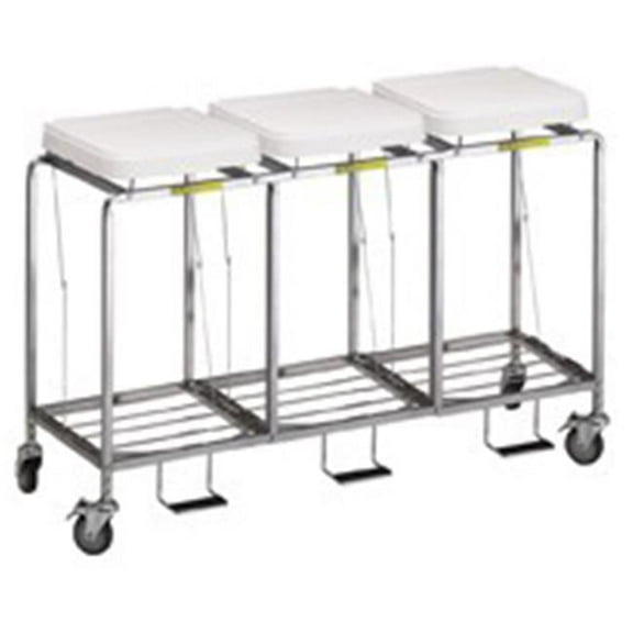 R&B Wire 686NB Triple Leakproof Hamper with Foot Pedal - No Bag