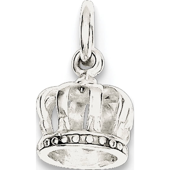 925 Sterling Silver Crown (9x11mm) Pendant / Charm