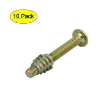 Unique Bargains 10Pcs Furniture Connecting Fitting M6x50mm Hex Socket Drive Bolt w Insert Nut Carbon Steel