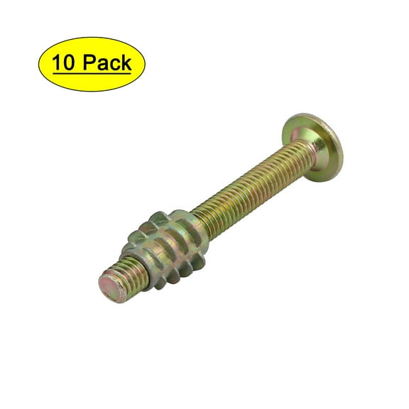 Unique Bargains 10Pcs Furniture Connecting Fitting M6x50mm Hex Socket Drive Bolt w Insert Nut Carbon Steel