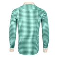 thumbnail image 6 of XIAOCHA Men's Gingham‑Print Button‑Up Shirt Long‑Sleeve Spread‑Collar Urban Hangout Button‑Down Top, Green, Sizes XXL, 6 of 6