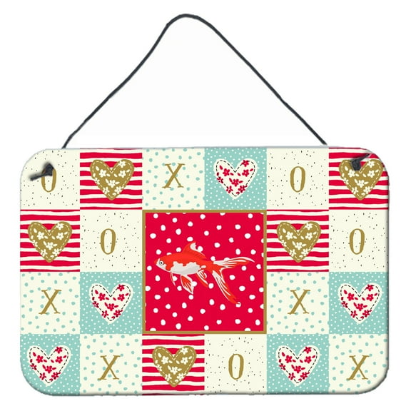 Carolines Treasures CK5472DS812 Comet Goldfish Love Wall or Door Hanging Prints 8x12 multicolor