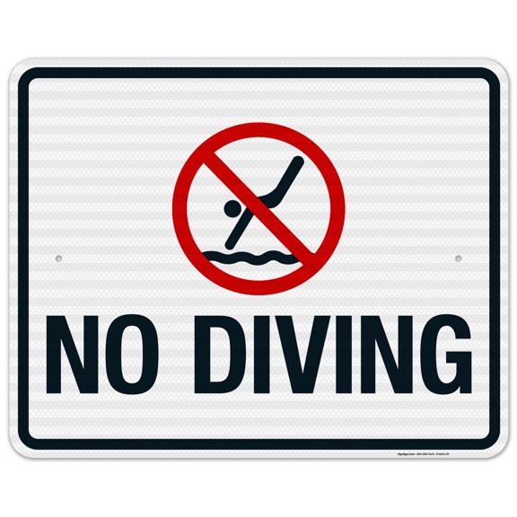 No Diving Allowed Sign, Pool Sign,