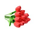 thumbnail image 1 of 10 piezas de flores artificiales de tulipán para casa, oficina, fiesta, rama de flores falsas realistas, decoración de centro de mesa, regalo del Día de la Madre y Pascua., 1 of 8