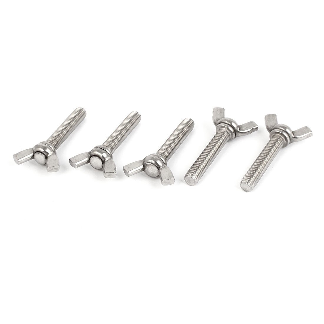 uxcell Metric M8 1.25mm Pitch 304 Stainless Steel Wing Butterfly Thumb Screw 5pcs