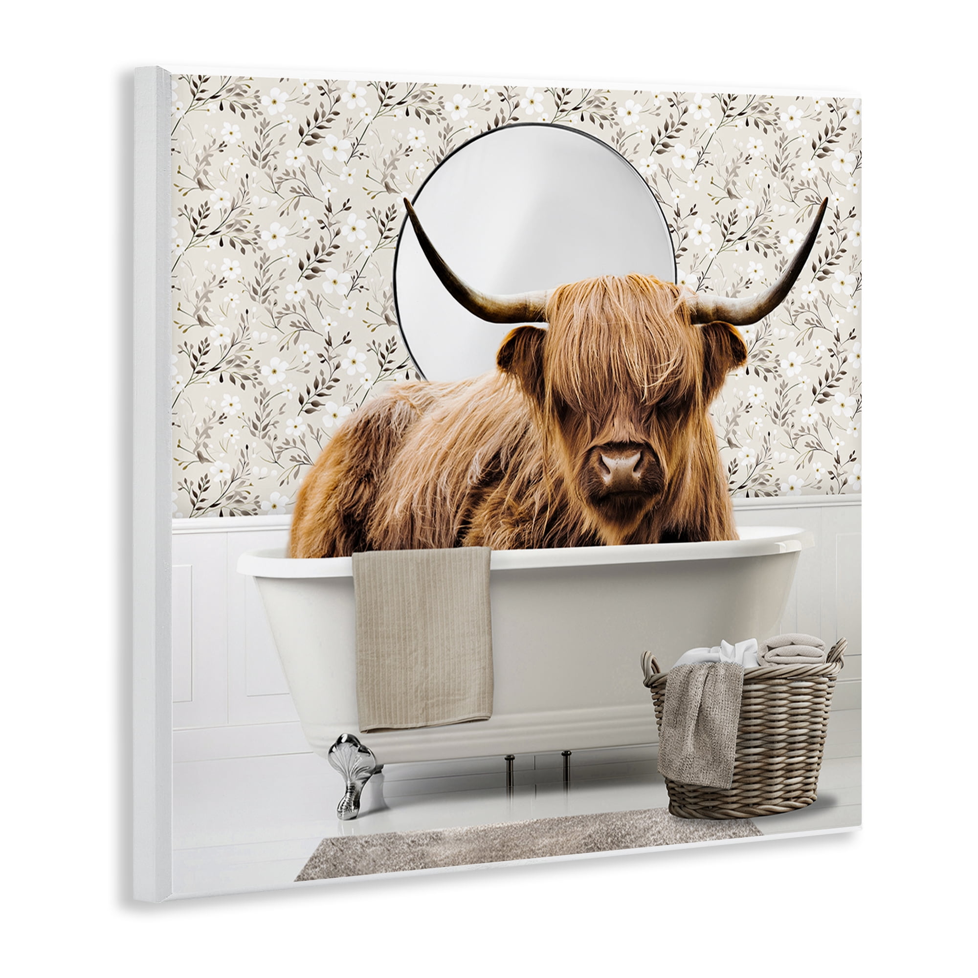 Stupell Industries Cottage Cattle Bath Time Wall Plaque Art, design by CAD Designs