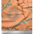 thumbnail image 1 of Soimoi Orange Cotton Cambric Fabric Nest,Egg & Floral Printed Fabric 1 Yard 56 Inch Wide, 1 of 1