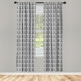 thumbnail image 2 of Ambesonne Retro Curtains, Circles in Triangles Pattern, Pair of 28"x63", Charcoal Grey Pale Grey, 2 of 4