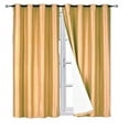 thumbnail image 2 of New Luxury Set of 2pc Adam Gold Panels 100% Blackout 3 Layered Darkening Room Energy Efficient Thermal Window Grommets Drape Lined Size 35" Wide X 84" Length Each Panel, 2 of 3