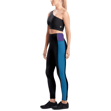 Josie Natori Solstice Track Leggings Large Colorblocked Black