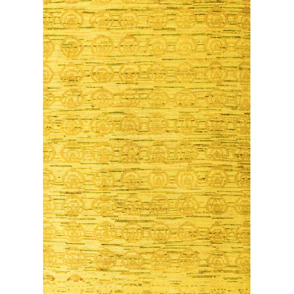 Ahgly Company Indoor Rectangle Solid Yellow Modern Area Rugs, 7' x 9'