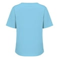 thumbnail image 4 of Baberdicy Button Detail Short Sleeve Tee - Women's Minimalist Solid Color Casual Top, Simple Yet Stylish Crew Neck Basic T-Shirt (Light blue | S), 4 of 7