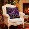 thumbnail image 5 of Hometravel Purple Christmas Pillowcase, Santa Claus Tree Candle Wreath Design, Decorative Cushion Cover for Bedroom, Sofa, Home Decor, 5 of 6