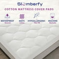 thumbnail image 3 of Full Size Waterproof Premium Mattress Pad by Slumberfy, Skin-Safe Mattress Pad with 400TC Cotton Topper, All Natural & Breathable Fabric, Quilted Bed Cover, Cooling Mattress Topper – 54x75 in., 3 of 7