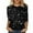 A-Black376, variant on Womens T-Shirts Knit Three Quarter Sleeve Crewneck Star Speckle Print Tee Spring Work Commute Fashion Ladies Tops