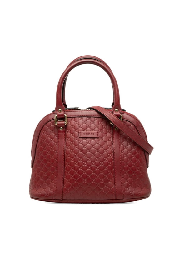 Pre-Owned Gucci Microguccissima Handbag Shoulder Bag 2WAY 449654 Red Leather Women's GUCCI
